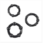 STAY HARD COCK RINGS - BEADED BLACK